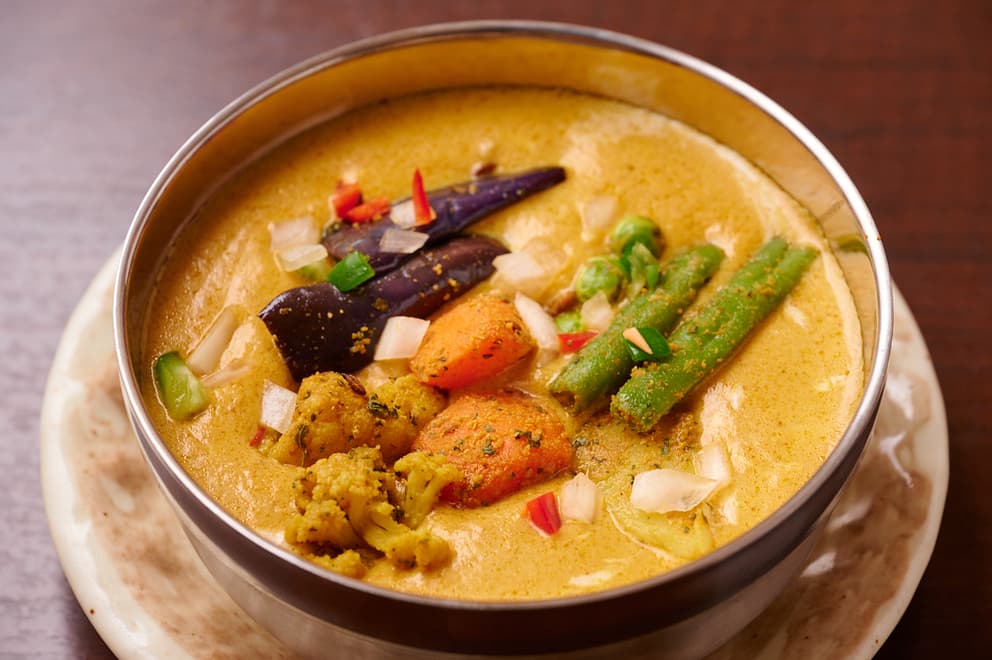 Vegetable curry with cauliflower, peppers and green beans at Sakura Asian Dining & Bar